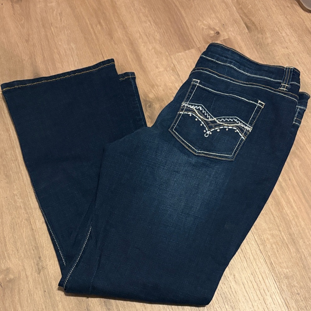 Lee 1889 Midrise Fit Dark Blue Boot Cut Women's Jeans Size 18, 31.5 Inseam